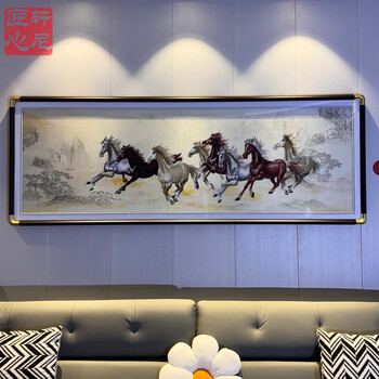 刺繡 完成品 中国美術  古画中国画　美術画　中国古画  古美術  八駿圖 呉歴 清代美術 中国画巨匠経典系列叢書 中国絵画/吴历