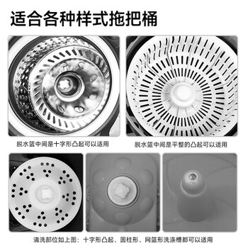 五月花旋转拖把杆加粗拖把盘尘推杆圆拖把头配件杆盘套装JJ-PJ004