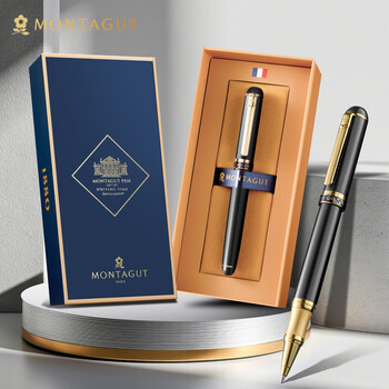 梦特娇（MONTAGUT）【热门商品】签字笔礼盒男士经典商务重手感书写宝珠笔生日礼物凡尔赛黑色金夹0.5mm