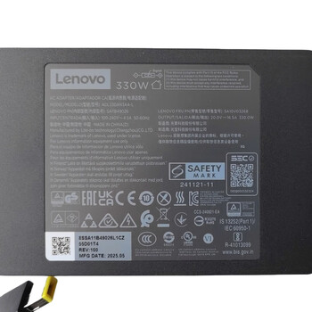 联想（Lenovo）拯救者原装笔记本电源适配器Y9000 R9000 2023 20V 16.5A 方口带针电源充电器 330W 电源 电源线