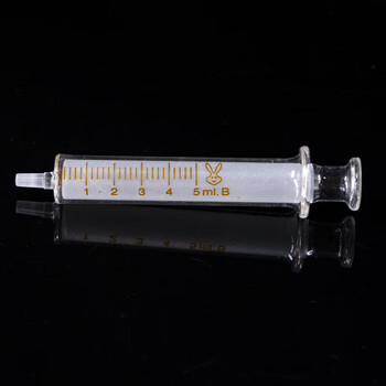 海斯迪克 玻璃注射器针管进样器灌药器 实验室针筒无针头 5ml(5个/包) HKCX-32