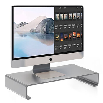 LUCKPRO 电脑显示器增高架 笔记本电脑桌支架屏幕铝合金底座桌面垫高办公工作台苹果MAC桌面收纳置物架