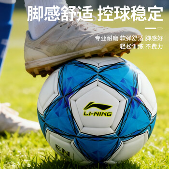 李宁足球5号成人初中小学生中考专用比赛训练标准五号耐磨青少年足球