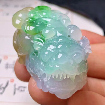 翡翠　貔貅 三彩翡翠貔貅价格报价行情- 京东