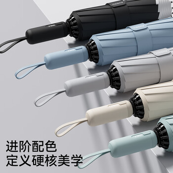 左都（ZUODU）全自动雨伞三折24骨女超大号加固加厚结实抗风便携折叠反向晴雨伞