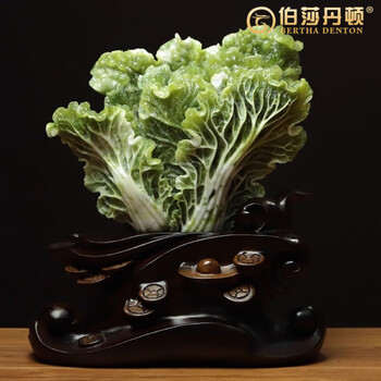 徳】特大 翡翠砡石彫刻白菜置物 約9347g 玉石 白玉 和田玉 唐物