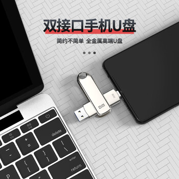 DM大迈 256GB Type-C USB3.2 安卓手机U盘 金属PD189 双接口手机电脑两用高速优盘