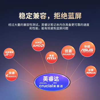 Crucial英睿达 32GB（16GB×2）套装 DDR5 4800频率 笔记本内存条 美光（原镁光）原厂颗粒 AI电脑配件