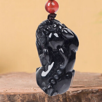 翡翠　貔貅 翡翠貔貅吊坠墨翠价格报价行情- 京东