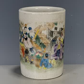 清・豆青釉 筆筒 陶瓷器・稀少珍品・置物・賞物・中国古美術 清代陶瓷笔筒价格报价行情- 京东
