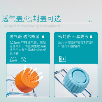 比克曼生物（BKMAM）细胞培养瓶密封矩形斜颈瓶组织培养TC处理 T75斜角透气盖5个 1袋