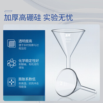 湘玻 漏斗玻璃三角锥形大口径小漏斗透明加厚过滤实验室科研 【短颈】100mm（京仓） 1个