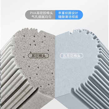 五月花滚轮式挤水胶棉33cm拖把替换头2只装 AL-PJ16（适配AL-JM15）