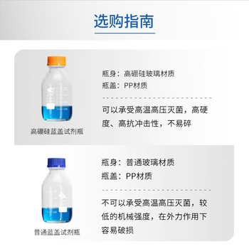 蜀牛 高硼硅橙盖试剂瓶耐高温螺口密封玻璃瓶带盖丝口空瓶子化学实验器材样品瓶 试剂瓶刷 500ml