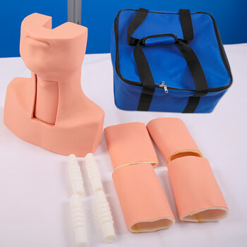 勤良高级环甲膜穿刺切开训练模型 模拟气管切开与环甲膜穿刺训练教学模型带环状软骨QL/J58