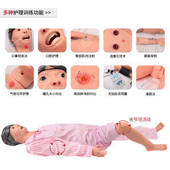 勤良高级多功能护理训练模拟人 老年护理技术训练模型(女性)血液测量 导尿穿刺 褥疮护理训练模型QL/H220B 勤良高级多功能护理训练模拟人 老年护理技术训练模型(女性)血液测量 导尿穿刺 褥疮护理训练模型QL/H220B