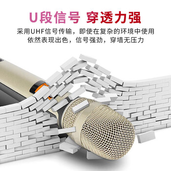 现代（HYUNDAI） AT-8000S 真分集U段视频会议无线话筒 一拖二远距离舞台演出K歌学校会议婚庆主持专业麦克风