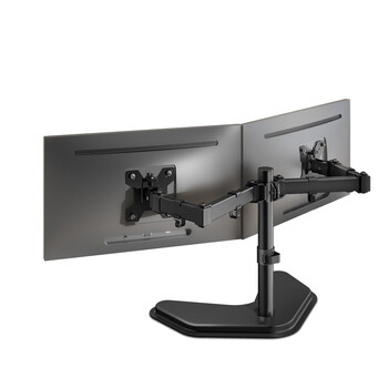 LUCKPRO显示器支架双屏 双屏电脑支架 双显示屏支架 显示器底座式增高架屏幕支架 左右双屏 免打孔