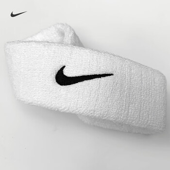 耐克（NIKE）运动吸导汗头带跑步健身束发带防止汗头箍新款白色N1012407101OS