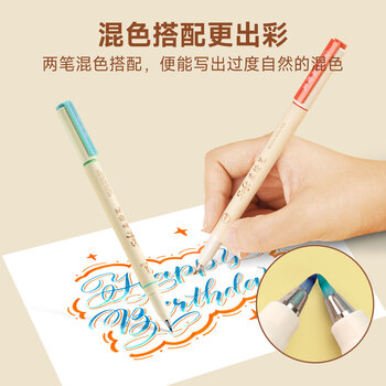 点石制笔 柔绘笔弹性软头马克笔Brush学生绘画手账827笔记标注生日礼物开学季必备古城色-24色礼盒