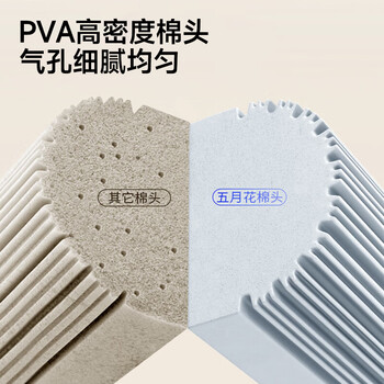 五月花对折胶棉拖把28cm替换头2只装拖把头（适配AL-JM01 /AL-JM06）