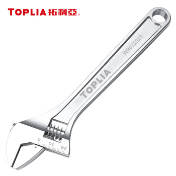 拓利亚多功能活动扳手铬钒钢光柄开口活络扳手激光刻度8寸 WR021010