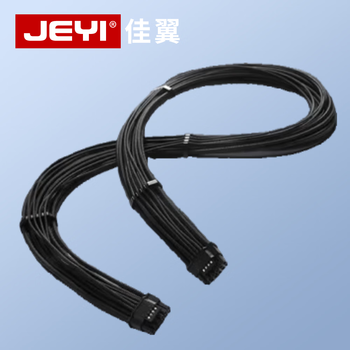 佳翼（JEYI）显卡供电电源延长线 12+4Pin公对公显卡模组供电线 12VHPWR 16P显卡电源线 70厘米 黑色