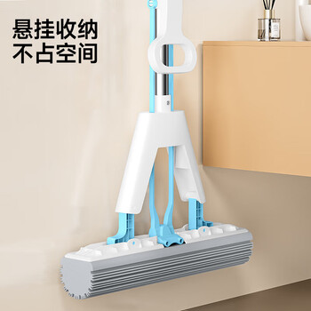 五月花海绵拖把33cm1棉头对折吸水头家用一拖净免手洗胶棉拖布