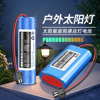 佰达特 18650锂充电池警报器led户外太阳能农村别墅庭院子感应路壁灯3.7V 3.7V【5550mwh专用电池】SM 红黑【4节】