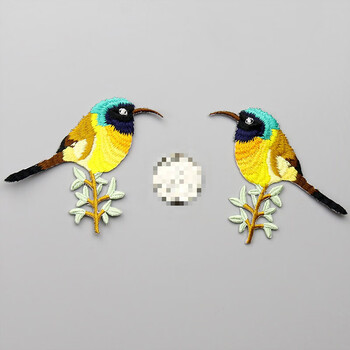 刺绣小鸟布贴衣服冬装饰补丁贴补洞贴花diy对称动物热熔胶熨烫 a款(1