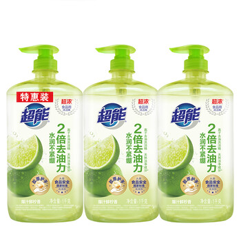 超能 离子去油洗洁精爆汁鲜柠1kg*3套装(新老包装随机发) 超能 离子去油洗洁精爆汁鲜柠1kg*3套装(新老包装随机发)