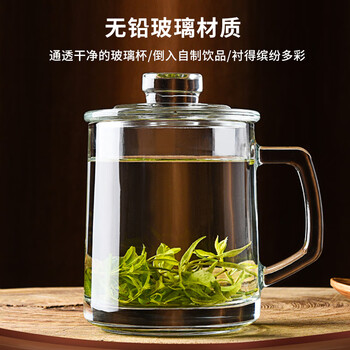 喜碧(Scybe)茶杯耐热玻璃杯办公杯玻璃茶杯带盖把手杯玻璃水杯格隆380ml 2只 喜碧(Scybe)茶杯耐热玻璃杯办公杯玻璃茶杯带盖把手杯玻璃水杯格隆380ml 2只