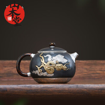 静岡】847L 青龍堂造 鉄瓶 在銘 茶道具 約1.5kg 萬龍堂造