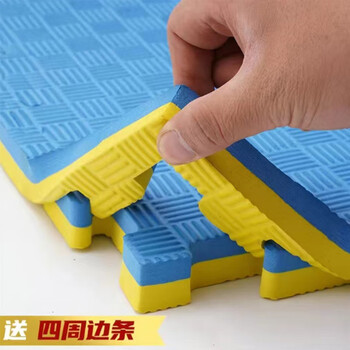 顺华狼跆拳道地垫 训练瑜伽垫泡沫拼接地垫运动地垫100*100*2.0cm黄蓝色 顺华狼跆拳道地垫 训练瑜伽垫泡沫拼接地垫运动地垫100*100*2.0cm黄蓝色