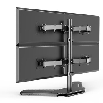 LUCKPRO 四屏显示器支架 电脑屏幕支架 金融炒股4连屏拼接显示器增高架 底座式桌面支架15-30英寸