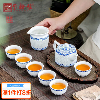 青花 玲瓏盃 茶盃 本溪青花玲珑茶杯价格报价行情- 京东