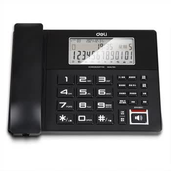 得力（deli）录音电话机 固定座机 办公家用 来电显示 4G内存卡 799 黑