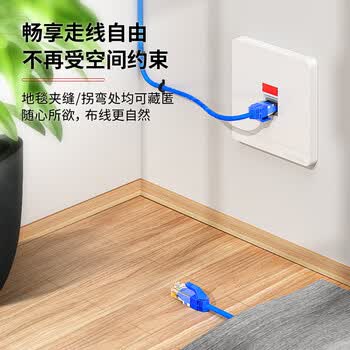 安普康（AMPCOM）超六类网络跳线0.5米 万兆无氧铜阻燃CAT6A类成品网线UTP 机柜配线架交换机连接线缆 黑AMC6A5BK
