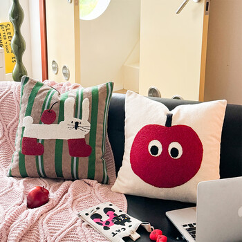 范爷家多巴胺沙发抱枕绣花卧室客厅靠垫床头靠枕办公室腰靠车载背垫含芯
