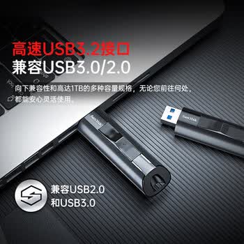 闪迪（SanDisk）256GB USB3.2 固态U盘 CZ880 读速高达420MB/s 写速380MB/s 大容量优盘 移动固态硬盘般的传输体验