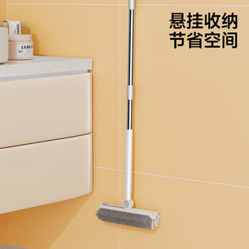 五月花地刷双面V型刷毛硬毛缝隙刷加长杆 浴室厕所厨房墙角自带夹子 