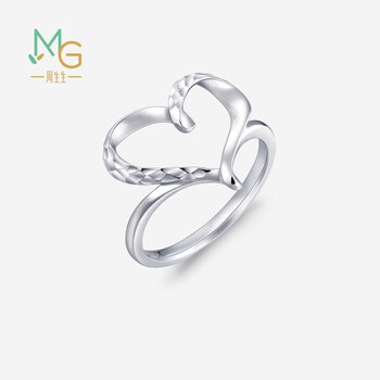 周生生 铂金戒指 Pt950爱心戒 91882R定价 15圈