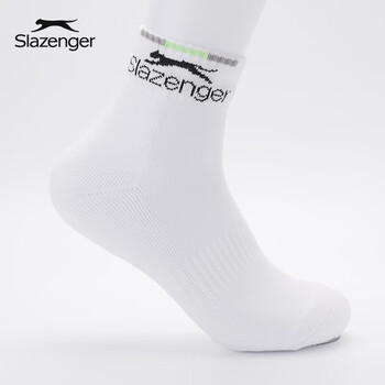 史莱辛格（Slazenger）羽毛球袜透气运动袜3双装白色中筒STA2200981新老包装交替发货