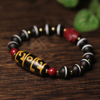 蓮師法器天珠 & 三龍眼老天珠 59.4㍉老鉱天