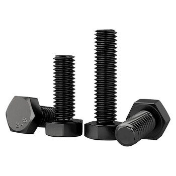闽都 8.8级外六角发黑螺丝加长高强度六角头淬黑螺栓 6*12（30个）