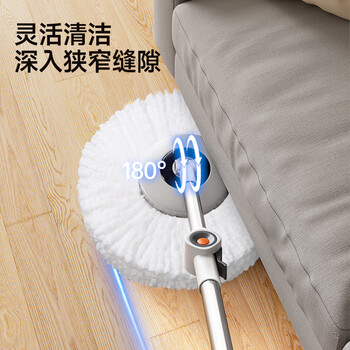 五月花旋转拖把杆共2布加粗拖把盘尘推杆圆拖把头配件杆盘套装JJ-PJ137