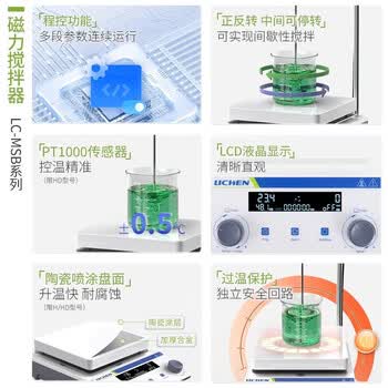 力辰（LICHEN）实验室磁力搅拌器加热电磁小型可调速液体搅拌固液混合磁力搅拌器LC-MSB-S（标准）