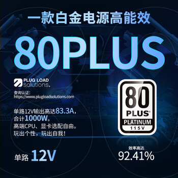 长城(Great Wall)额定1000W F10白色白金牌全模组电源(ATX3.1标准/原生PCIe5.1接口/自动启停/全电压/闪电加速) 长城(Great Wall)额定1000W F10白色白金牌全模组电源(ATX3.1标准/原生PCIe5.1接口/自动启停/全电压/闪电加速)
