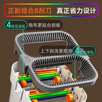 佳帮手平板拖把40cm2布家用一拖净免手洗2025刮刮乐带桶一套拖布地神器