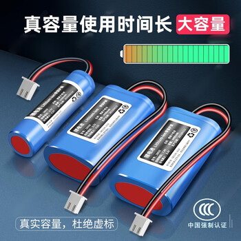 佰达特 18650锂充电池组3.7V7.4V12V音响考勤早教机感应灯遥蓝儿童唱戏机 7.4V【3200毫安】2.54黑红插头【2组】